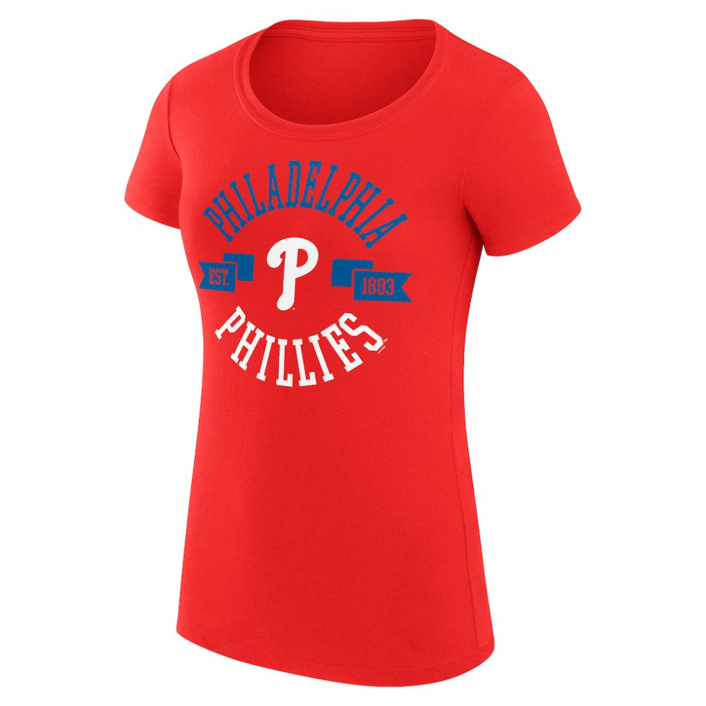 Philadelphia Phillies G-III 4Her by Carl Banks Women's Super-Slim Fit Lightweight City Graphic T-Shirt - Red