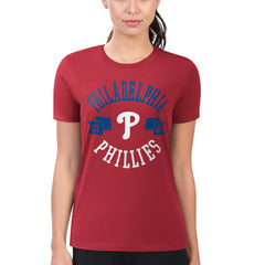 Philadelphia Phillies G-III 4Her by Carl Banks Women's Super-Slim Fit Lightweight City Graphic T-Shirt - Red