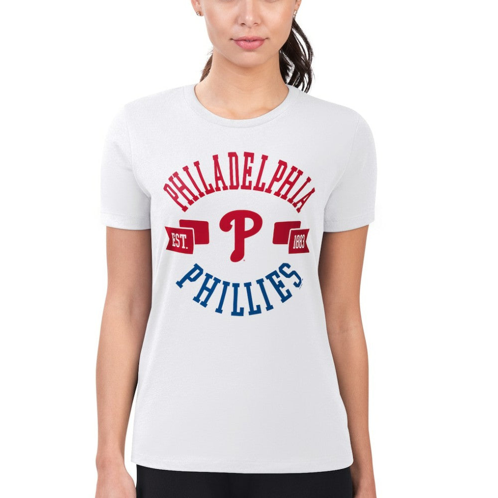 Philadelphia Phillies G-III 4Her by Carl Banks Women's Super-Slim Fit Lightweight City Graphic T-Shirt - White