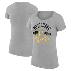 Pittsburgh Pirates G-III 4Her by Carl Banks Women's Super-Slim Fit Lightweight City Graphic T-Shirt - Heather Gray
