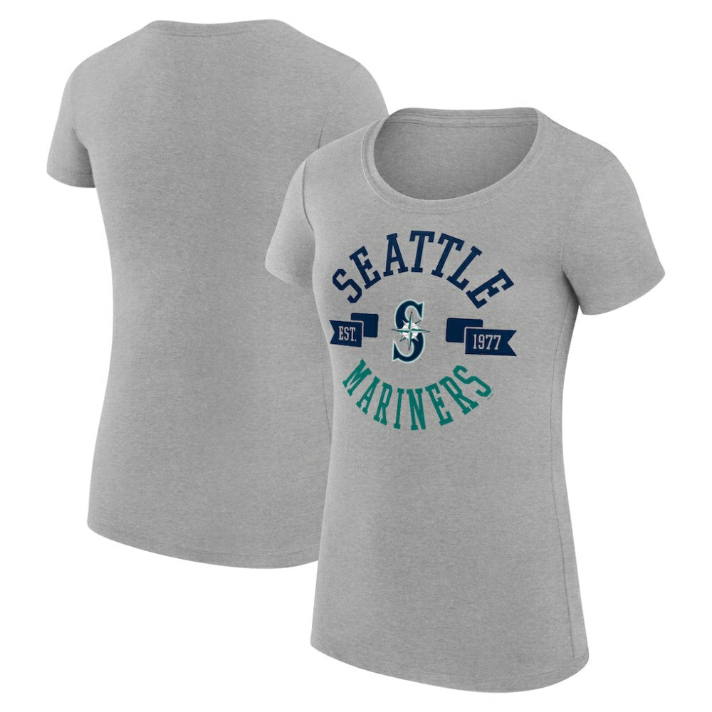 Seattle Mariners G-III 4Her by Carl Banks Women's Super-Slim Fit Lightweight City Graphic T-Shirt - Heather Gray