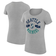 Seattle Mariners G-III 4Her by Carl Banks Women's Super-Slim Fit Lightweight City Graphic T-Shirt - Heather Gray