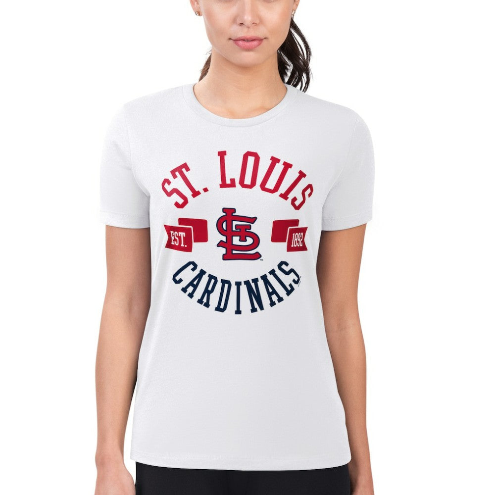 St. Louis Cardinals G-III 4Her by Carl Banks Women's Super-Slim Fit Lightweight City Graphic T-Shirt - White