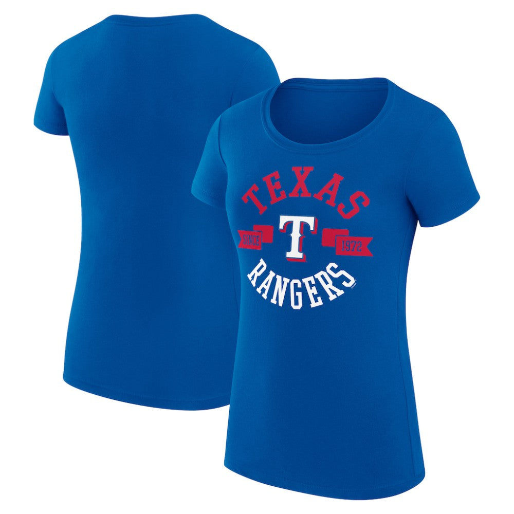 Texas Rangers G-III 4Her by Carl Banks Women's Super-Slim Fit Lightweight City Graphic T-Shirt - Royal