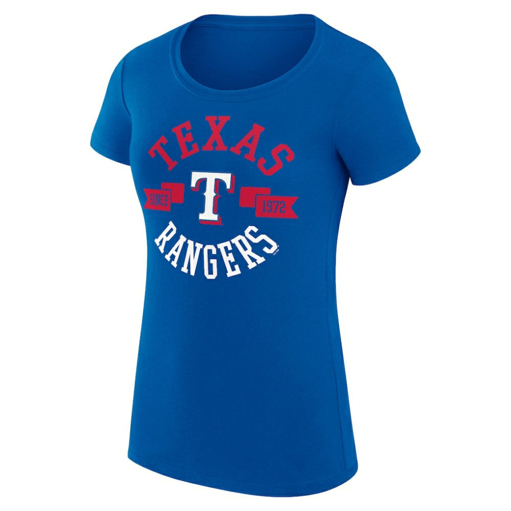 Texas Rangers G-III 4Her by Carl Banks Women's Super-Slim Fit Lightweight City Graphic T-Shirt - Royal