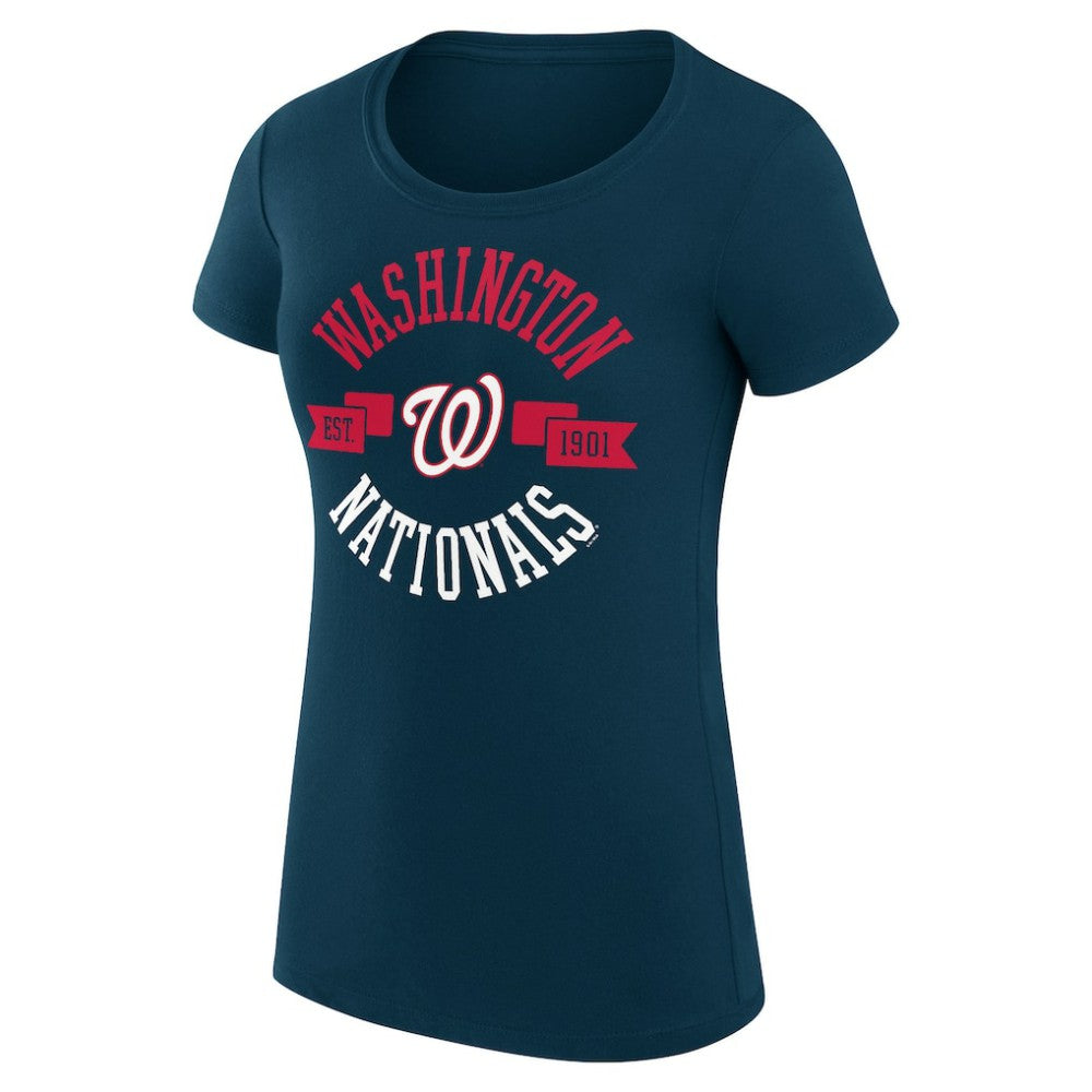 Washington Nationals G-III 4Her by Carl Banks Women's Super-Slim Fit Lightweight City Graphic T-Shirt - Navy
