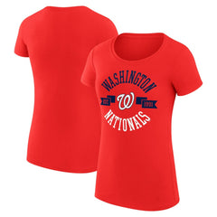 Washington Nationals G-III 4Her by Carl Banks Women's Super-Slim Fit Lightweight City Graphic T-Shirt - Red