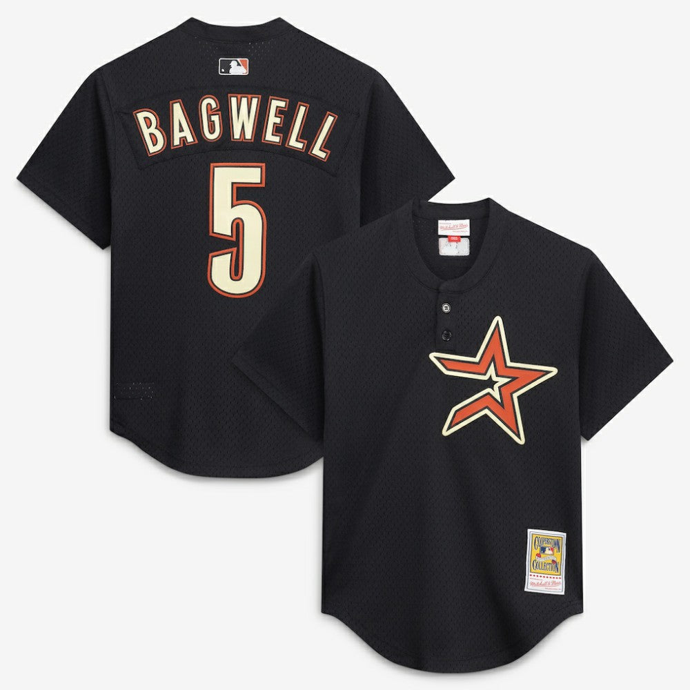 Jeff Bagwell Houston Astros Authentic Batting Practice Jersey - Black | Mitchell & Ness