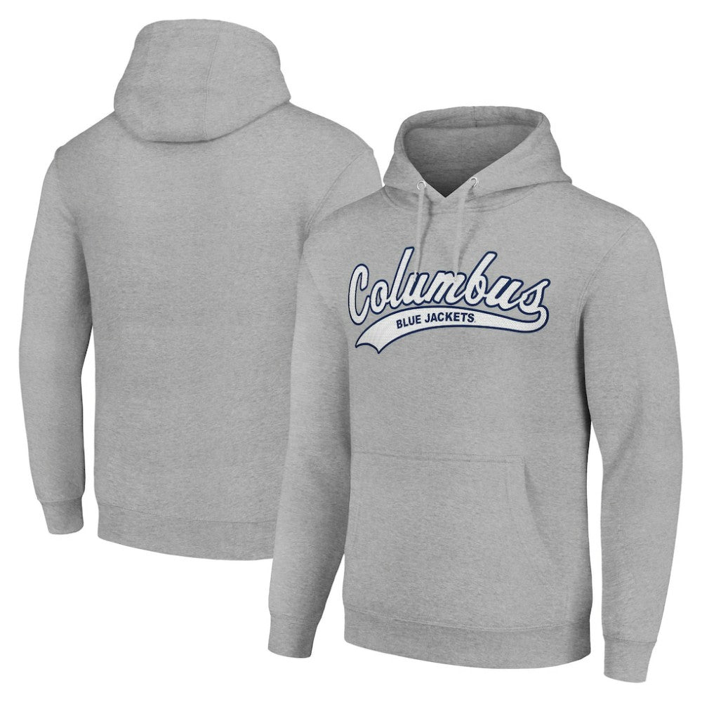 Columbus Blue Jackets Starter Tailsweep Fleece Tri-Blend Pullover Hoodie