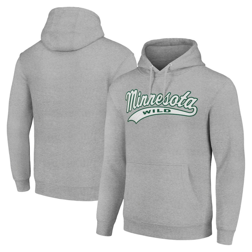 Minnesota Wild Starter Tailsweep Fleece Tri-Blend Pullover Hoodie