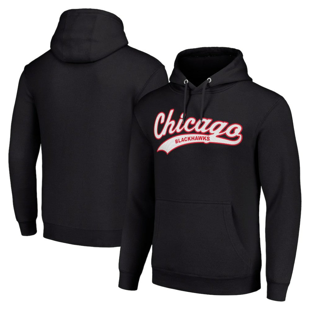Chicago Blackhawks Starter Tailsweep Fleece Tri-Blend Pullover Hoodie