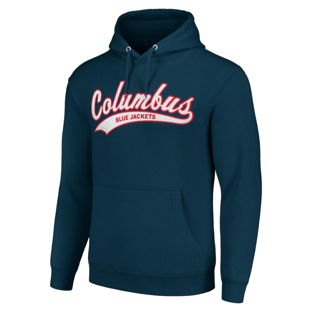 Columbus Blue Jackets Starter Tailsweep Fleece Tri-Blend Pullover Hoodie
