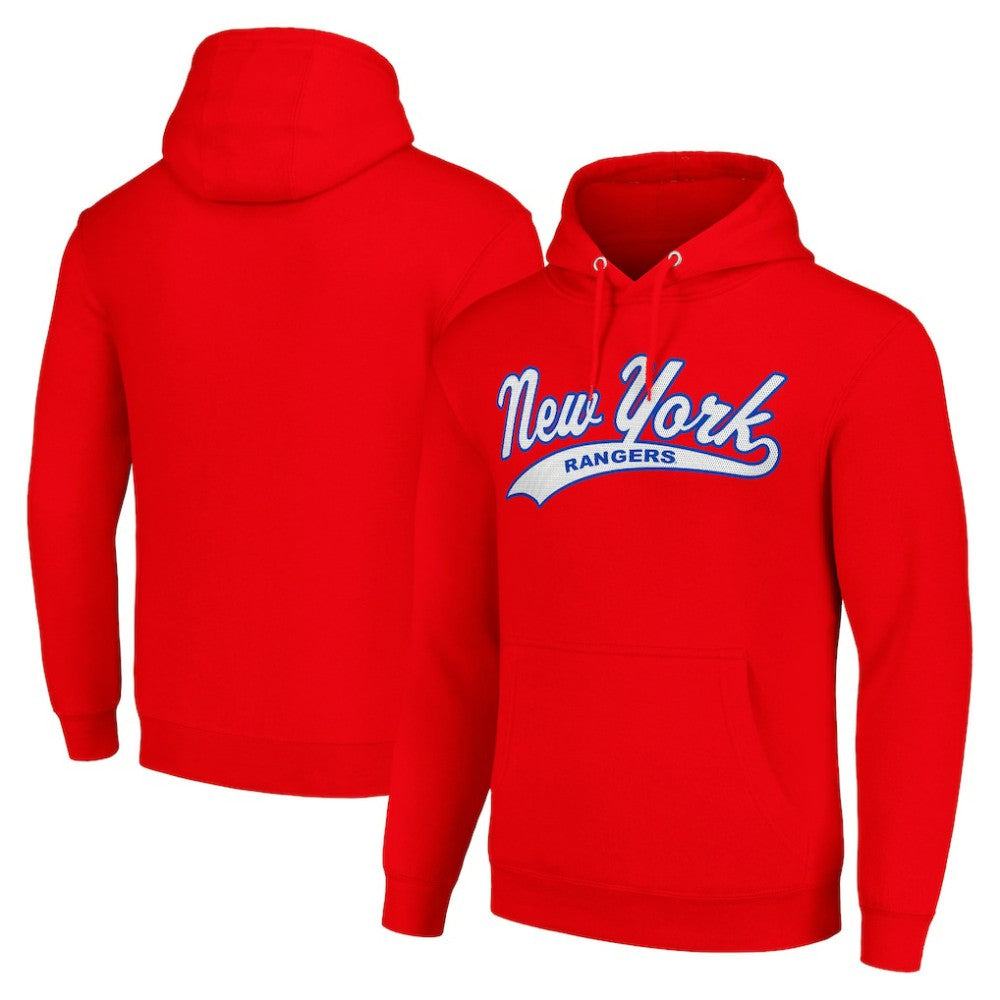 New York Rangers Starter Tailsweep Fleece Tri-Blend Pullover Hoodie