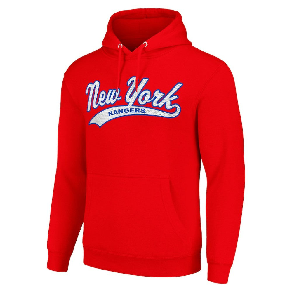 New York Rangers Starter Tailsweep Fleece Tri-Blend Pullover Hoodie
