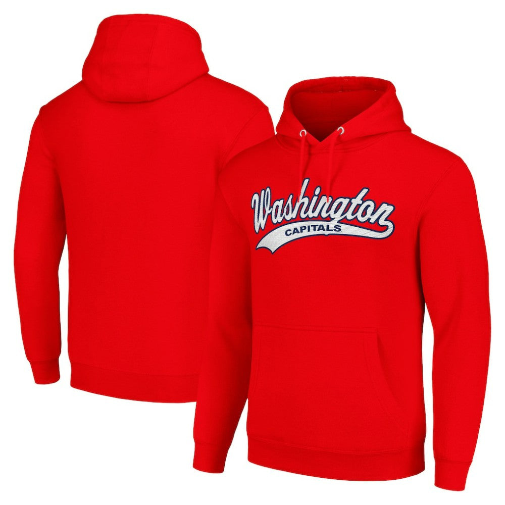 Washington Capitals Starter Tailsweep Fleece Tri-Blend Pullover Hoodie