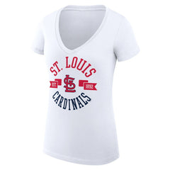 St. Louis Cardinals G-III 4Her by Carl Banks Women's Super-Slim Fit Lightweight City Graphic V-Neck T-Shirt - White