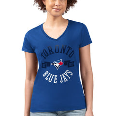 Toronto Blue Jays G-III 4Her by Carl Banks Women's Super-Slim Fit Lightweight City Graphic V-Neck T-Shirt - Royal