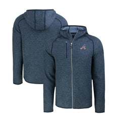 Atlanta Braves Cutter & Buck Stars & Stripes Mainsail Sweater-Knit Full-Zip Hoodie - Heather Navy