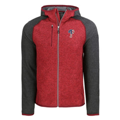 Philadelphia Phillies Cutter & Buck Stars & Stripes Mainsail Sweater-Knit Full-Zip Hoodie - Heather Red/Heather Charcoal