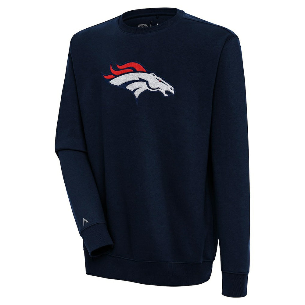 NFL Denver Broncos Antigua Victory Crewneck Pullover Sweatshirt