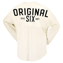 Montreal Canadiens Fanatics Women's Original Six Lace-Up Spirit Jersey Long Sleeve T-Shirt