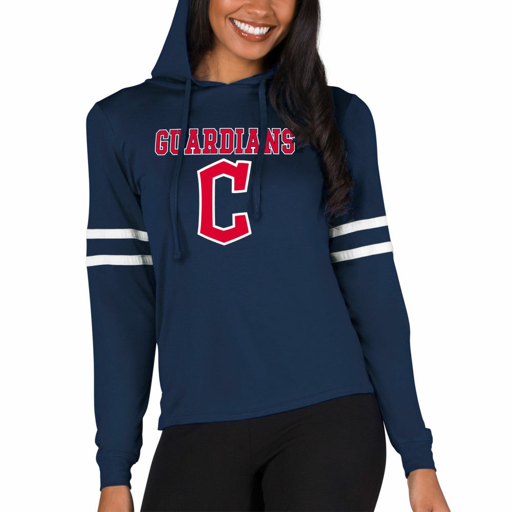 Cleveland Guardians Concepts Sport Women's Marathon Lightweight Lounge Pullover Hoodie - Navy
