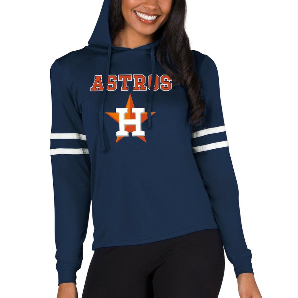 Houston Astros Concepts Sport Women's Marathon Lightweight Lounge Pullover Hoodie - Navy