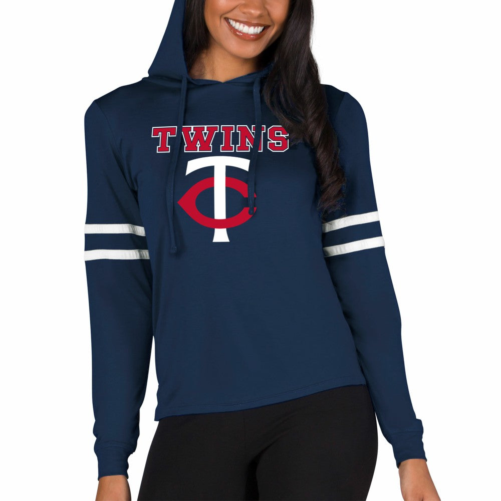 Minnesota Twins Concepts Sport Women's Marathon Lightweight Lounge Pullover Hoodie - Navy