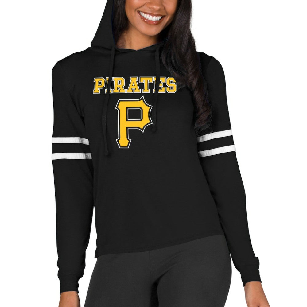 Pittsburgh Pirates Concepts Sport Women's Marathon Lightweight Lounge Pullover Hoodie - Black