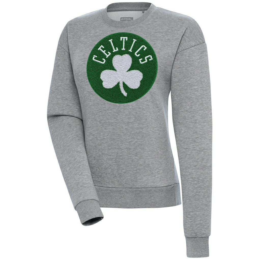 Boston Celtics Antigua Women's Victory Crewneck Pullover Sweatshirt - Heather Gray on sale