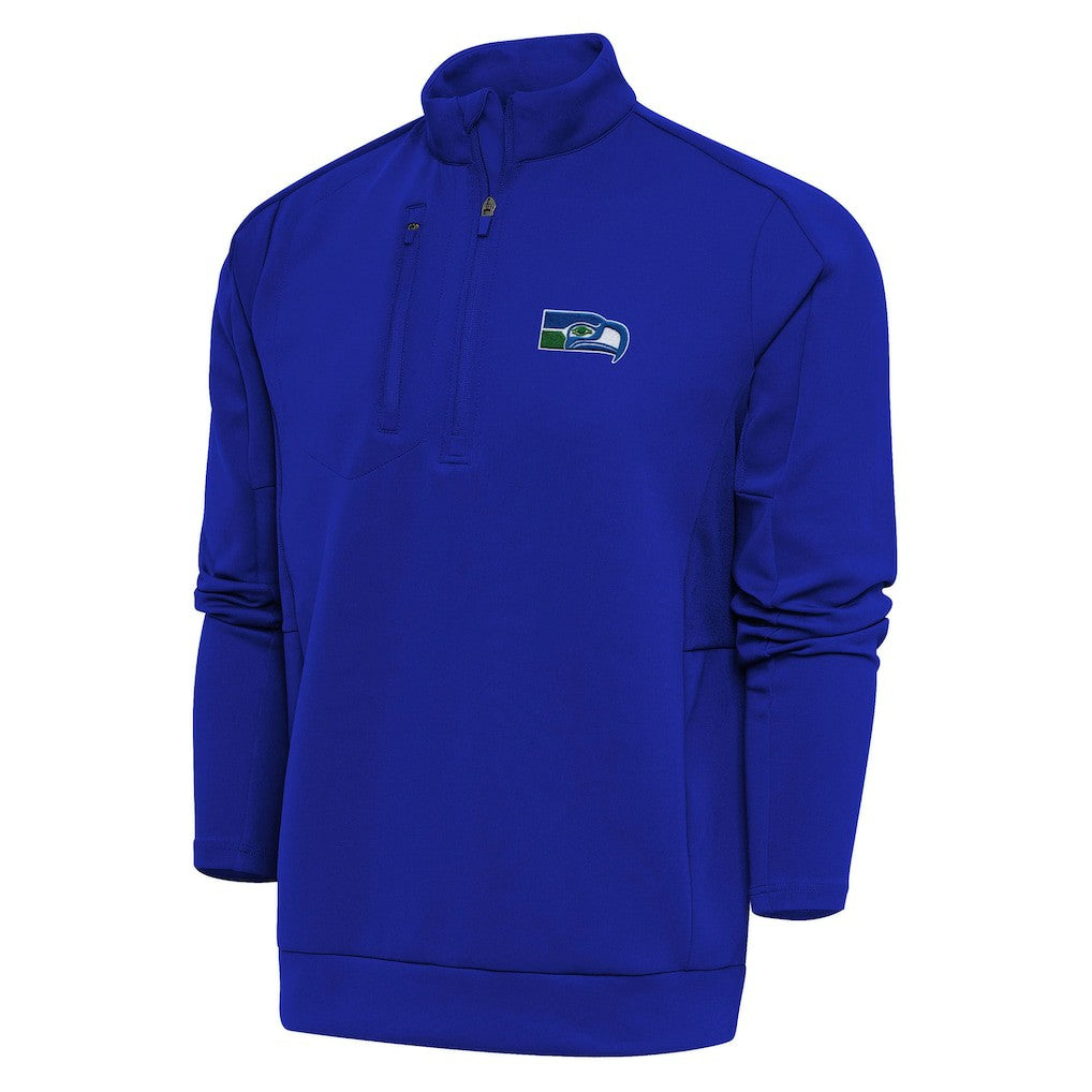 NFL Seattle Seahawks Adult Throwback Logo Generation Quarter-Zip Pullover Top