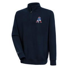 NFL New England Patriots Adult Throwback Logo Victory Quarter-Zip Pullover Top
