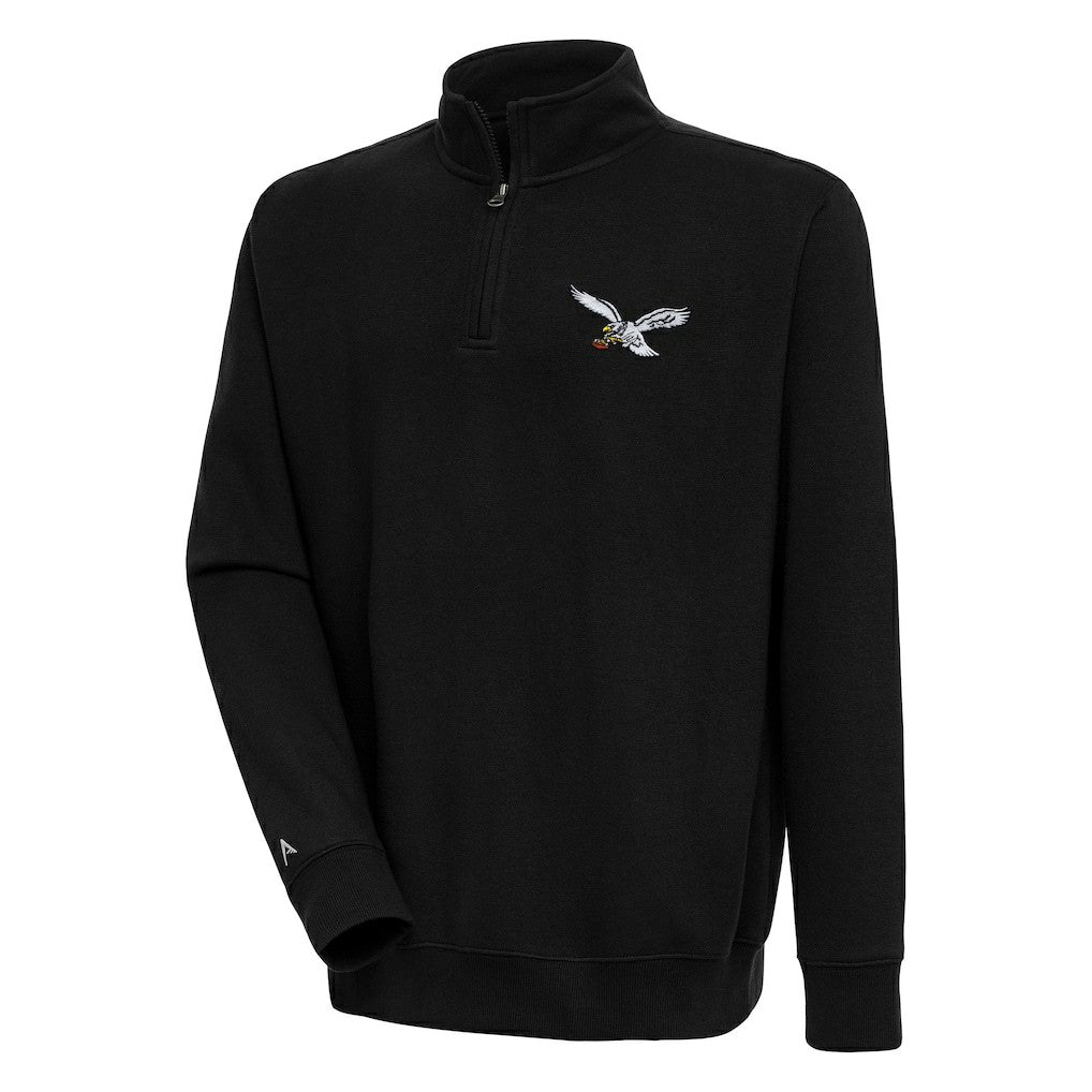 NFL Philadelphia Eagles Adult Throwback Logo Victory Quarter-Zip Pullover Top
