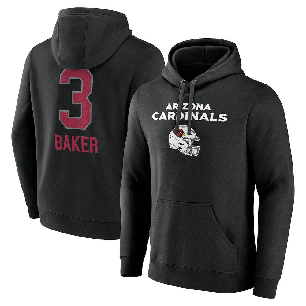NFL Arizona Cardinals Budda Baker  Team Wordmark Player Name & Number Pullover Hoodie