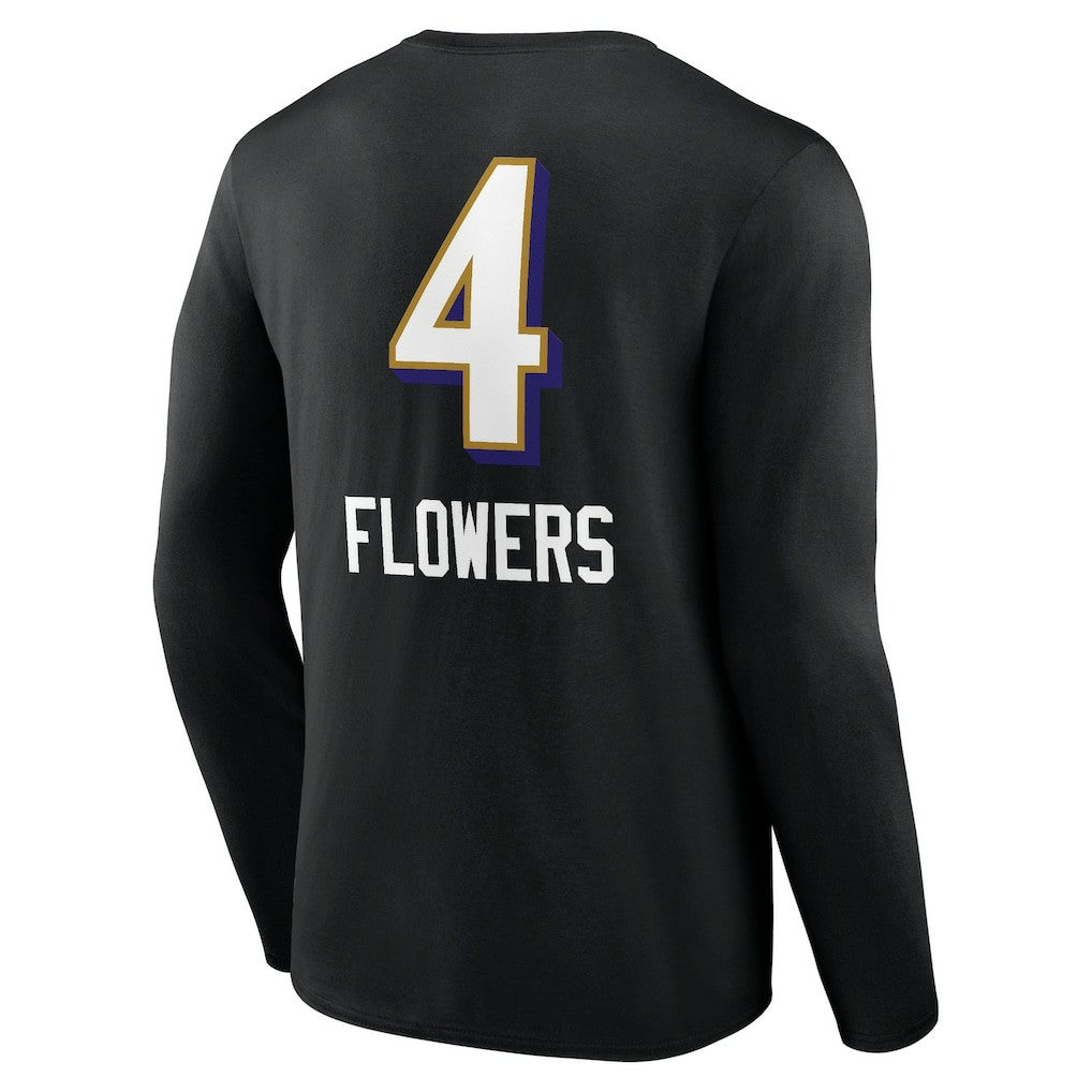 NFL Baltimore Ravens Zay Flowers  Team Wordmark Player Name & Number Long Sleeve T-Shirt