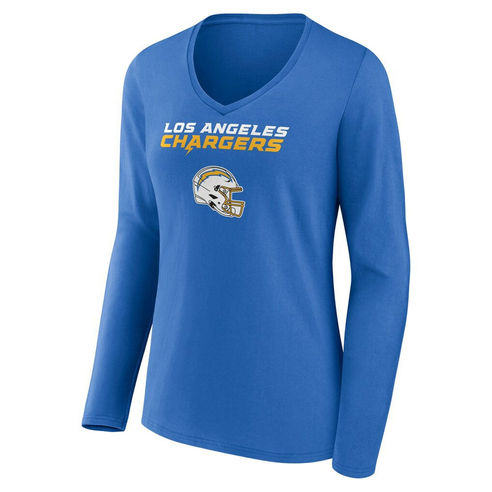 NFL Los Angeles Chargers Derwin James Jr.  Women's Team Wordmark Player Name & Number Long Sleeve V-Neck T-Shirt