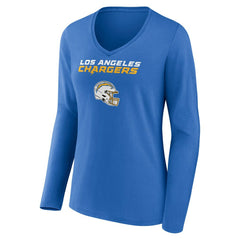 NFL Los Angeles Chargers Derwin James Jr.  Women's Team Wordmark Player Name & Number Long Sleeve V-Neck T-Shirt