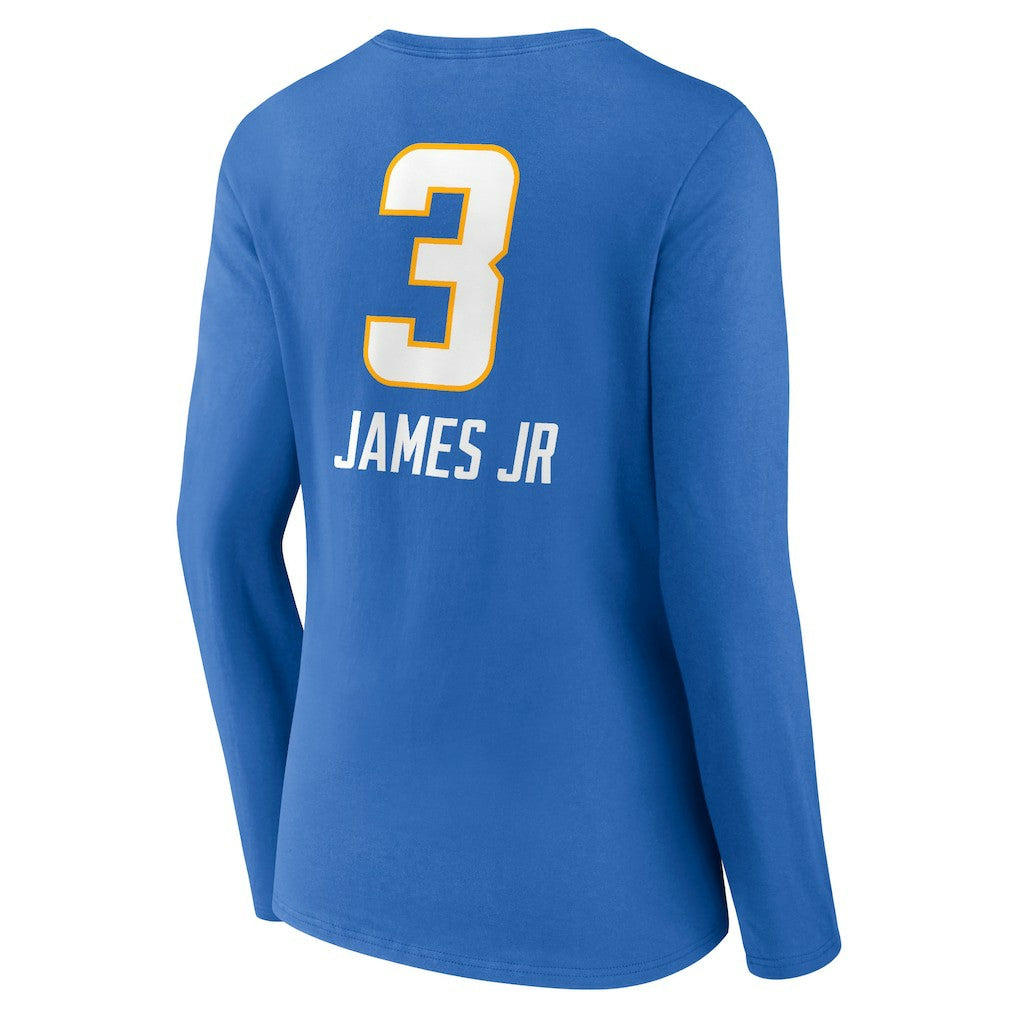 NFL Los Angeles Chargers Derwin James Jr.  Women's Team Wordmark Player Name & Number Long Sleeve V-Neck T-Shirt