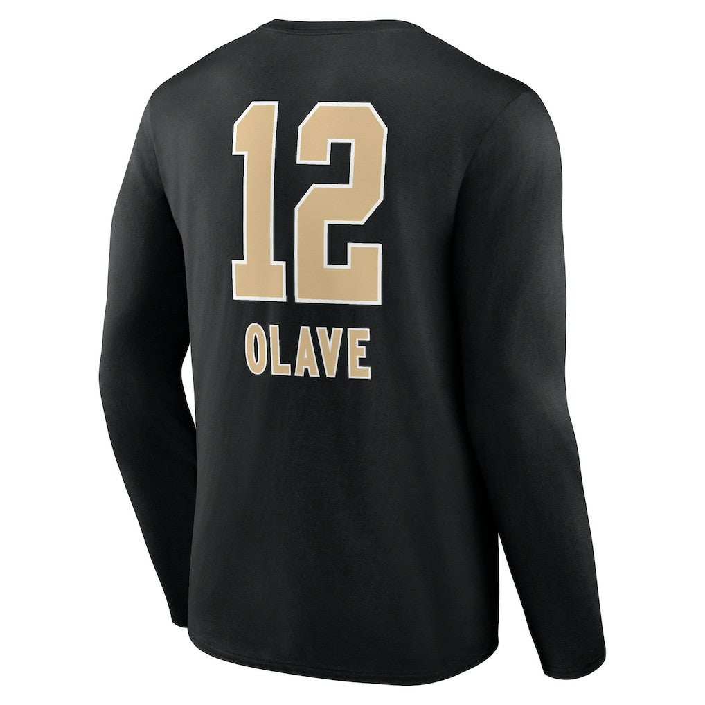 NFL New Orleans Saints Chris Olave  Team Wordmark Player Name & Number Long Sleeve T-Shirt