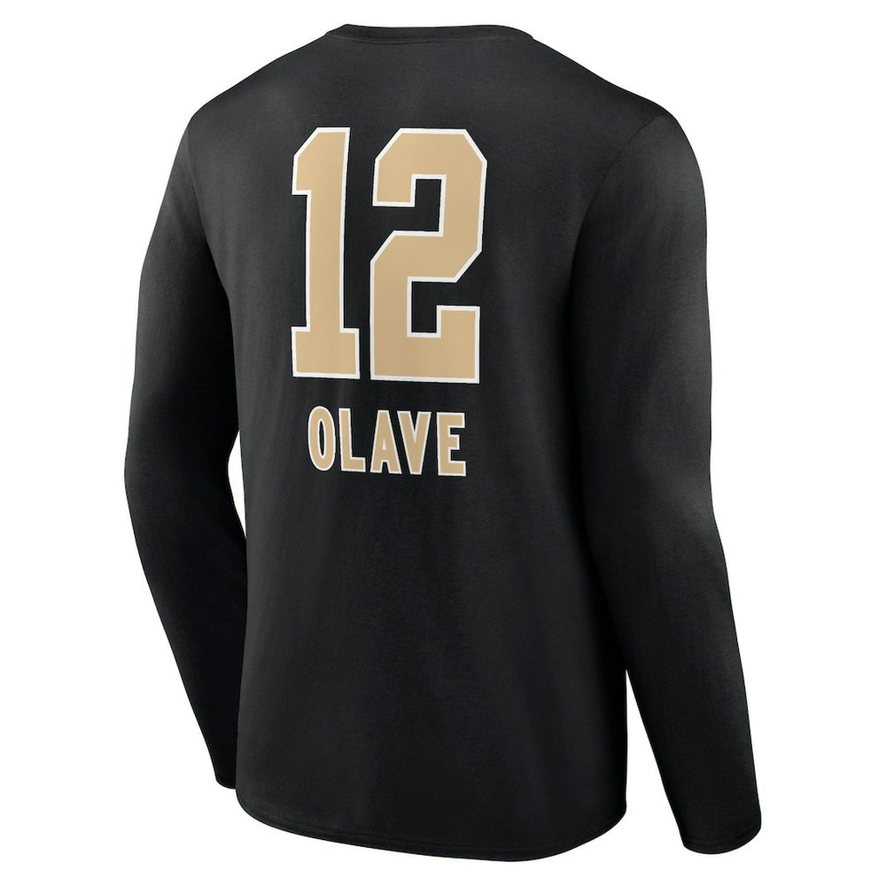 NFL New Orleans Saints Chris Olave  Team Wordmark Player Name & Number Long Sleeve T-Shirt
