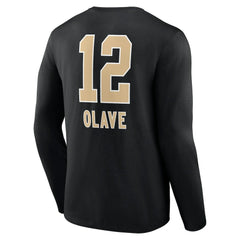 NFL New Orleans Saints Chris Olave  Team Wordmark Player Name & Number Long Sleeve T-Shirt