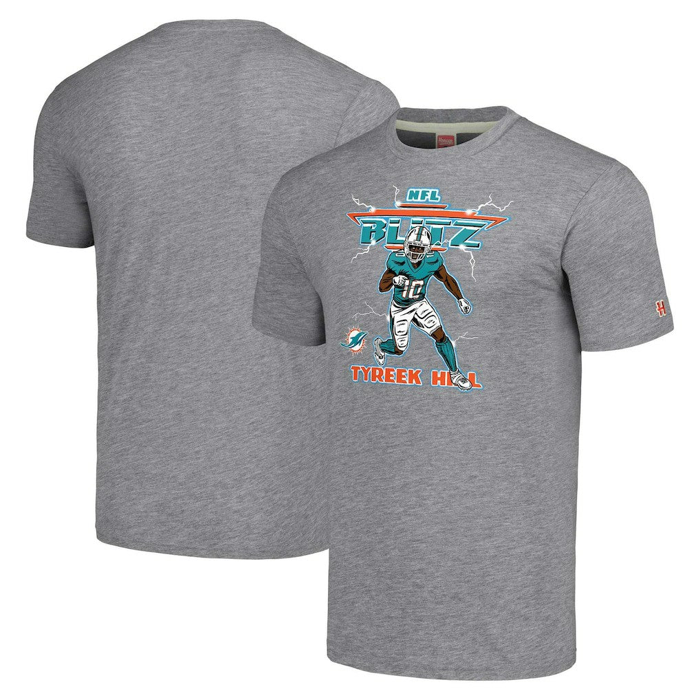 NFL Miami Dolphins Tyreek Hill  Homage Unisex NFL Blitz Player Tri-Blend T-Shirt