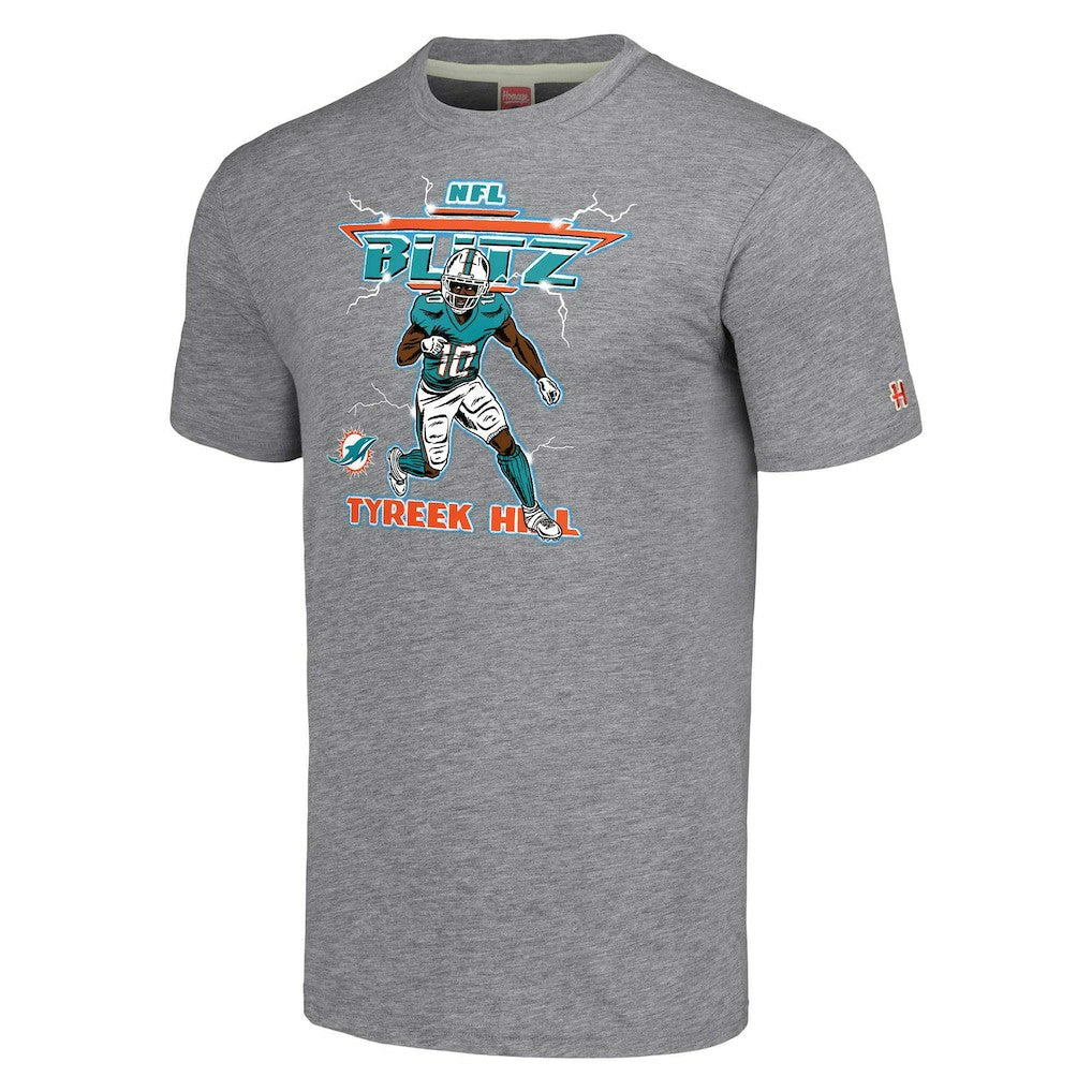 NFL Miami Dolphins Tyreek Hill  Homage Unisex NFL Blitz Player Tri-Blend T-Shirt