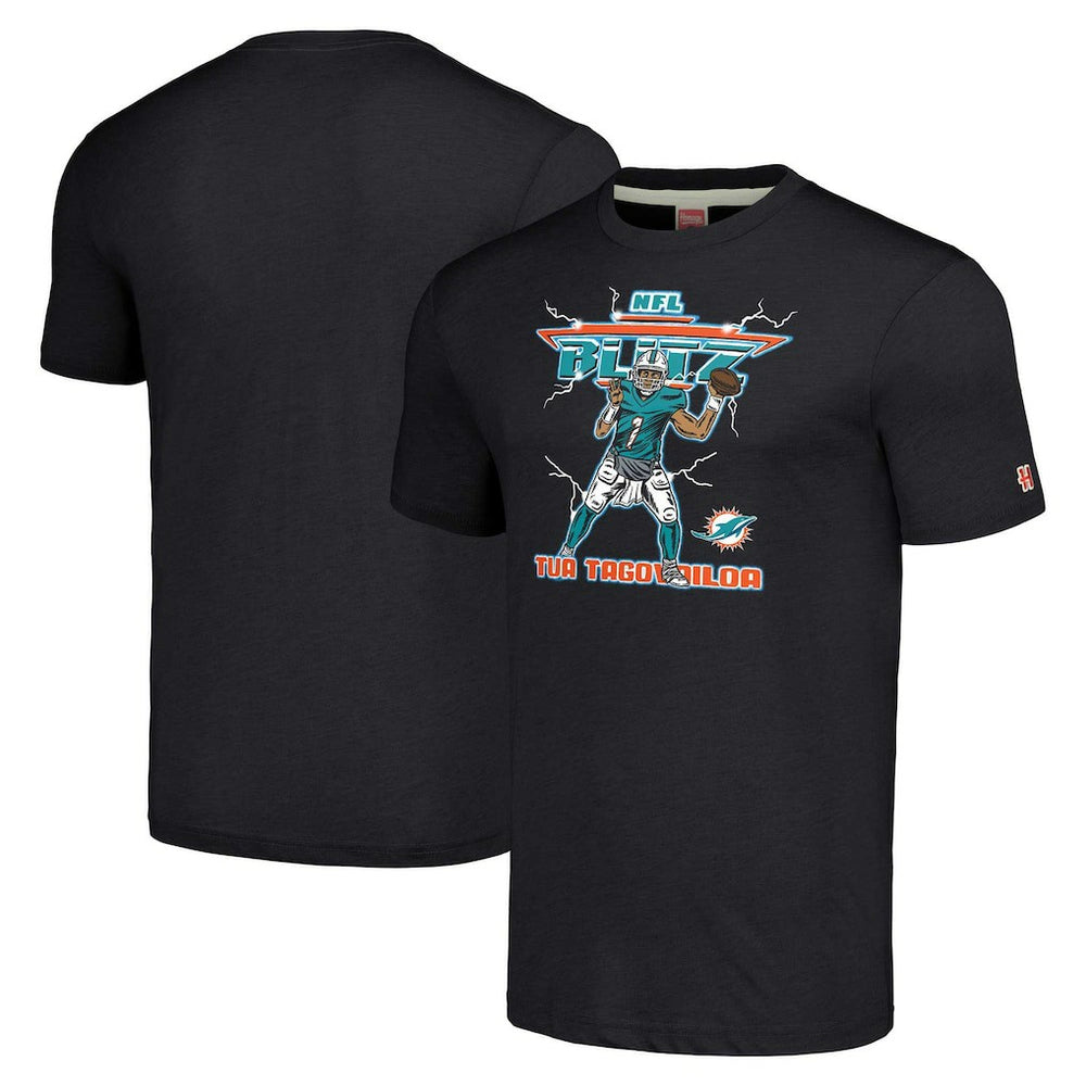 NFL Miami Dolphins Tua Tagovailoa  Homage Unisex NFL Blitz Player Tri-Blend T-Shirt
