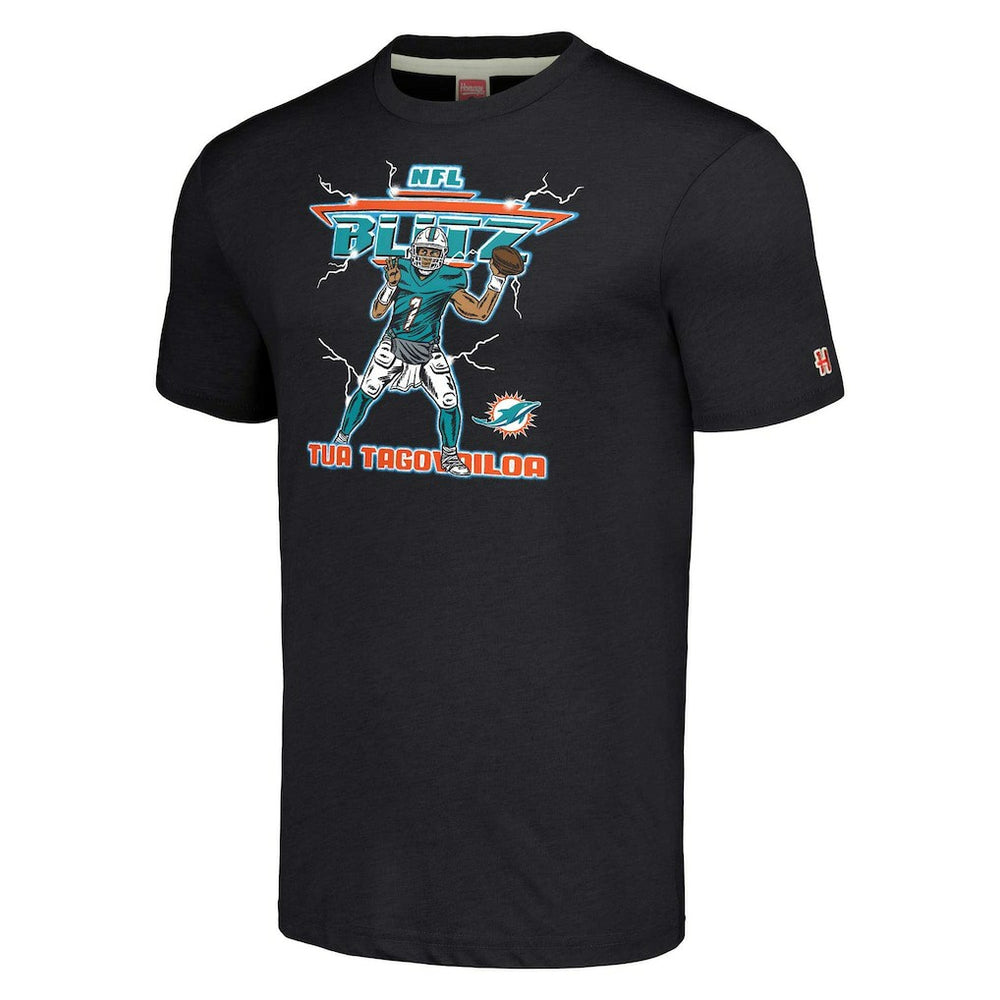 NFL Miami Dolphins Tua Tagovailoa  Homage Unisex NFL Blitz Player Tri-Blend T-Shirt