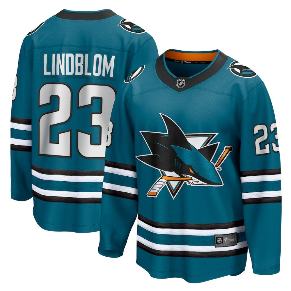Oskar Lindblom San Jose Sharks Fanatics Home Breakaway Jersey