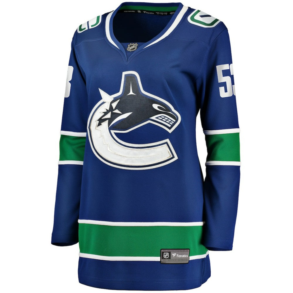 Teddy Blueger Vancouver Canucks Fanatics Women's Home Breakaway Player Jersey