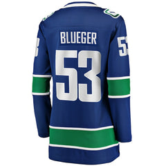 Teddy Blueger Vancouver Canucks Fanatics Women's Home Breakaway Player Jersey