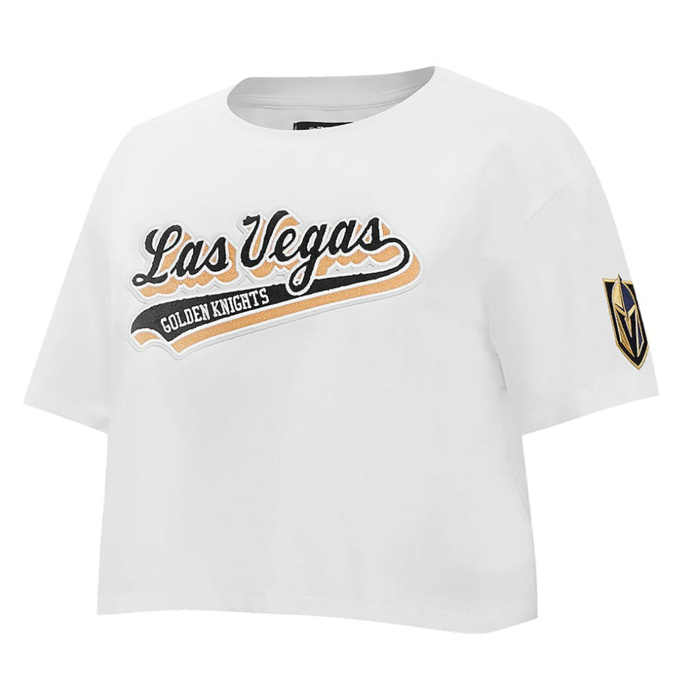 Vegas Golden Knights Pro Standard Women's Boxy Script Tail Cropped T-Shirt
