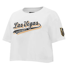 Vegas Golden Knights Pro Standard Women's Boxy Script Tail Cropped T-Shirt